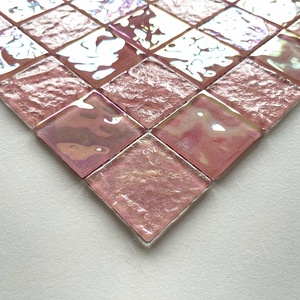 Suministro de fábrica 300x300 China brillante iridiscente <span class=keywords><strong>P</strong></span> tinta superficie brillante azulejo de mosaico de vidrio esmaltado al por mayor para pared - Product Image 2