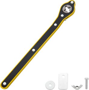 Cric à ciseaux portable et réutilisable pour garage, avec poignée longue et cliquet, pour pneus de voiture et moto, avec bouton de rotation 360° avant/arrière, pour un levage facile - Product Image 1