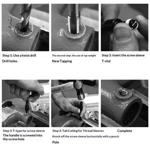 Utensile per Riparazione Filettature Autofilettante Manuale con Punta a Spirale e Manicotto Filettato, in Acciaio ad Alta Velocità 4251, Prodotto in Cina - Product Image 3