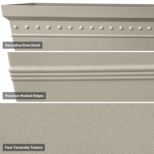Jardinière rectangulaire en PP imitation terre cuite, anti-UV, recyclable, empilable, pour extérieur et intérieur, pot de fleurs respirant pour serre - Product Image 3