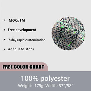 Tela de Tweed de lentejuelas Bouclé texturizada, tela de poliéster 100, hilos iridiscentes, Ideal para chaquetas de Otoño Invierno, tabla de colores gratuita - Product Image 2