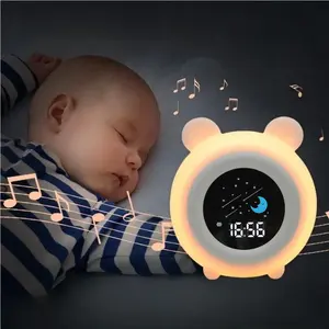 수면 트레이너 스마트 디지털 알람 세트 시계 터치 야간 조명 다기능 귀여운 어린이 알람 시계 사운드 머신