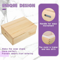 Stampo in Silicone Extra-Large per Sapone con Scatola in Legno e Coperchio - Stampi per la Creazione di Sapone Facili da Usare e Pulire per Creatori di Sapone Fai-da-Te