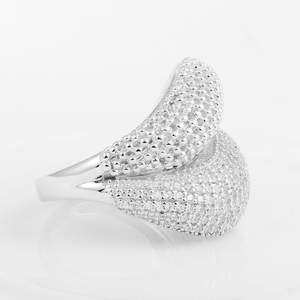 Anillos de Boda de Plata de Ley 925 con Circonitas Redondas y Baño de Rodio para Mujer, con Engaste Pavé, Venta al por Mayor de Fábrica, para Fiestas y Aniversarios - Product Image 3
