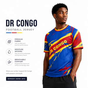 Maillot de football des Nations africaines DR Congo Cameroun Nigéria – Tenue de supporter de football 2026 respirante pour entraînement et match – Unisexe - Product Image 2