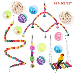 10 parça/takım kuş çiğnemek oyuncaklar Pet kuş kafesi hamak salıncak oyuncak çiğneme oyuncaklar kuşlar için - Product Image 5