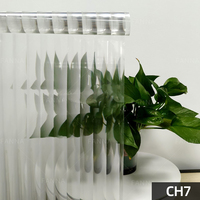 FANNA Selbstklebende Undurchsichtige 3D Gerippte PET 2 Mil 3-Jahres-Garantie Moderne UV-Abweisende Privatsphäre Dekorative Wasserdichte Fensterfolie