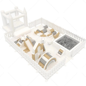 Offre Spéciale : Grand Aire de Jeu Intérieure Commerciale Carrée avec Piscine à Balles Blanches et Château Gonflable pour Fêtes d'Enfants - Product Image 4