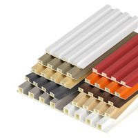 Panneaux muraux décoratifs intérieurs en composite bois-plastique WPC, grille semi-circulaire, pour hôpital, villa, appartement, moderne