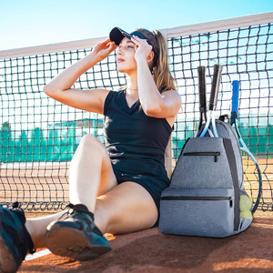 Échantillon gratuit 2025 – Sac de tennis rétro multifonctionnel 2-en-1 en PU, grande capacité, luxe léger, personnalisé, pour homme, pour raquettes de badminton - Product Image 4
