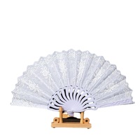 Éventail pliant en bambou pour femmes, style chinois, en poudre d'argent, motif Dragon Bone, pour mariage, Nouvel An chinois, mode espagnole