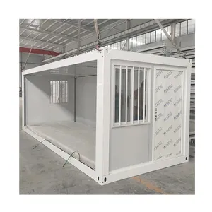 Steel Structure Warehouse Cheap 20ft Office Sandwich Panel Prefab Flat Pack Shipping Folding Modular Flat Pack Container House