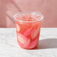 Vente en gros de gobelets en plastique de 500 ml, vaisselle jetable, gobelets pour limonade, gobelets en PET avec couvercles, gobelets à café à emporter, verres en plastique