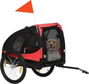 Remorque de vélo en acier 140x71x83cm, capacité 30kg, <span class=keywords><strong>pour</strong></span> bébé/animal de compagnie/transport de marchandises, chariot utilitaire pliable <span class=keywords><strong>pour</strong></span> les voyages en plein air - Product Image 1