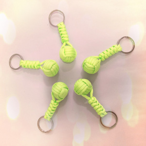 Handmade Paracord Keychain <b>Ball</b> Shape Decorative Lightweight Glass Pendant Outdoor Accessory Backpack Charm - Product Image 2