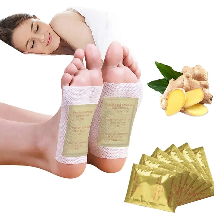 Gezondheidszorg Gember Aroma Voet Pads Relax Body Bamboe Hout Azijn Detox Voet Patch