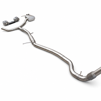 Système d'échappement avant, intermédiaire et arrière en acier inoxydable poli miroir de 1,5 mm d'épaisseur avec soupapes électroniques pour Audi A4 A5 B8 B9 2.0T - Garantie 3 ans