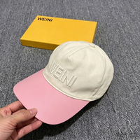 Op maat gemaakte 6-delige vintage sportieve geborduurde baseballcap met twee kleuren, ongestructureerd corduroy en luipaardprint, gouden koperen gesp