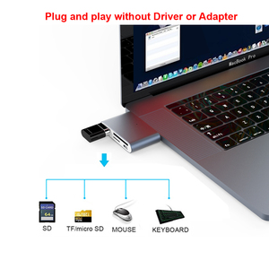 Colorii Hub <span class=keywords><strong>4</strong></span> Cổng USB 3 0 Hub Chia Tốc Độ Cao Hub Type-C <span class=keywords><strong>Mini</strong></span> Với Đầu Đọc Thẻ <span class=keywords><strong>SD</strong></span> TF Cho <span class=keywords><strong>Ipad</strong></span> - Product Image 3
