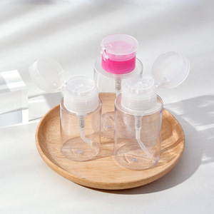 Bouteilles en plastique rechargeables transparentes distributeur de pompe compact résistant aux fuites pour démaquillant dissolvant de vernis à ongles approvisionnement en vrac - Product Image 3