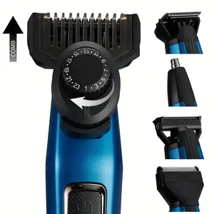 Best Selling Men's 5 in 1 Personal Groomer Kit Long Detachable Handle Waterproof Body Hair Trimmer with Single Blade Shaver Face