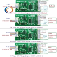 8ch DC 5-24V RS485 Módulo de DI-DO multifuncional Digital NPN PNP Entrada Salida Modbus RTU PLC Placa de expansión IO remota