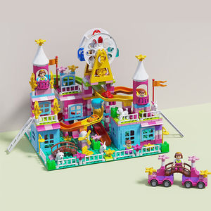 Divertido Juguete de Bloques de Construcción de Colores Brillantes que Estimula la Creatividad, Actividad de Aprendizaje Preescolar, Juguete de Bloques de Construcción de Castillo de Princesa para Bebés - Product Image 1