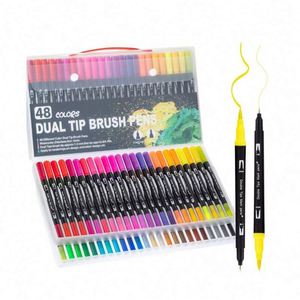 Juego de 120 Marcadores de Doble Punta con Pincel para Mezclar Colores, para Niños y Adultos, para Pintar, Dibujar y Escribir, No Tóxicos, en Caja - Product Image 1