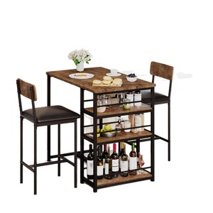 Luxury <b>bar</b> stools, creative home pub wall-mounted dining <b>table</b> and chair set with storage - Product Image 5