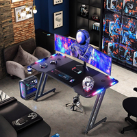 Bureau de jeu PC multifonctionnel moderne de haute qualité, meilleur bureau d'ordinateur pour la maison, surface en carbone, matériau métallique, joueurs, jeux