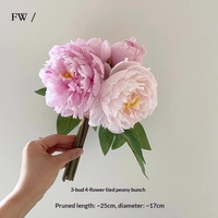 Buket Bunga Peony Sutra Buatan Berkualitas Tinggi, Gaya Alami untuk Ruang Tamu, Kamar Tidur, Meja Makan