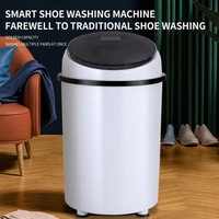 Mini lave-chaussures portable 3,6 kg avec brosses et fonction 360° °   Lumière bleue pour la maison et le dortoir
