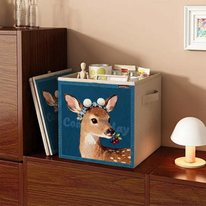 Boîte de <span class=keywords><strong>rangement</strong></span> en tissu à carreaux de style mignon, organisateur de jouets pour enfants, panier de <span class=keywords><strong>rangement</strong></span> pour articles divers - Product Image 5