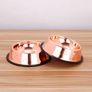 Kualitas Terbaik 15cm dirakit baja tahan karat mangkuk hewan peliharaan berbagai ukuran ramah lingkungan mawar emas anjing kucing mangkuk dibuat di Cina - Product Image 2