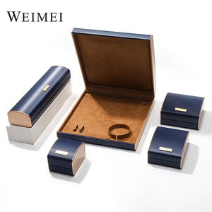 Boîte d'emballage de bijoux avec logo personnalisé imprimé de luxe bague en daim boucle d'oreille bracelet collier emballage avec logo - Product Image 3