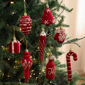 Surtido <span class=keywords><strong>de</strong></span> Adornos Colgantes para Árbol <span class=keywords><strong>de</strong></span> <span class=keywords><strong>Navidad</strong></span>: Piñas, Casitas, <span class=keywords><strong>Bastones</strong></span> <span class=keywords><strong>de</strong></span> <span class=keywords><strong>Caramelo</strong></span>, Adornos <span class=keywords><strong>de</strong></span> Terciopelo Rojo, Adornos Colgantes y Decoración <span class=keywords><strong>de</strong></span> Remate para Árbol - Product Image 2