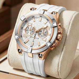 Montre pour homme, montre à quartz de haute qualité avec chronographe, aiguilles lumineuses, date, étanche 10 ATM, montre-bracelet tendance pour homme, marque personnalisée - Product Image 2