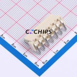 HCZZ0604-7 Wire-to-Board Pin Header Bent Lead Through Hole,P=3.96mm Connector 1x7P 3.96mm Right Angle Insert VH - Product Image 2