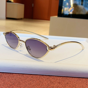 Stylish Cat Eye Sunglasses Gold Metal Frame UV400 Women's Fashion <b>Eyewear</b> - Product Image 2