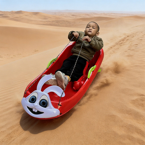 Luge à neige en plastique abordable et épaissie pour adultes et enfants, idéale pour le ski, le sable et l'herbe – Vente en gros - Product Image 1