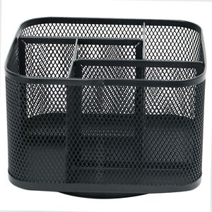 Organisateur de bureau rotatif carré en métal élégant support de stylo rotatif élégant pour porte-stylo de bureau à domicile pour crayons pinceaux de maquillage - Product Image 1