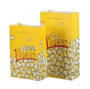 In Stock Recyclable Greaseproof Universal Packaging Popcorn Kraft Paper Bag