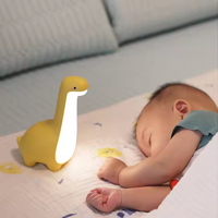 Fonction minuterie blanc chaud contrôle tactile couleur modifiable Usb Rechargeable mignon dinosaure Led Silicone bébé veilleuse pour les enfants