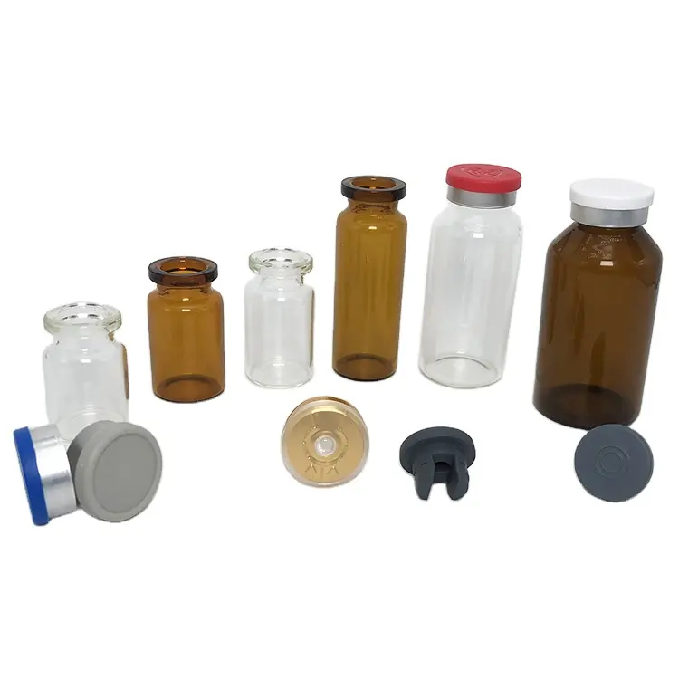 2ml-30ml penisilin şişe tıbbi cam şişe enjeksiyon flakonları antibiyotikler için küçük cam flakon kalıplı cam şişe