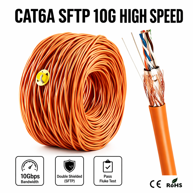 Factory Direct 305m Cat6 Cat6a CCA LAN Cable Gigabit FTP SFTP Ethernet Cord for Commercial Project Use