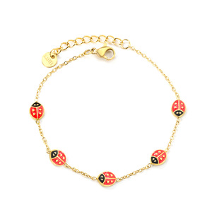 Pulsera con Dijes de Mariquita, Chapada en Oro, Aleación de Zinc, Joyería para Mujer, Regalo, Accesorio de Moda - Product Image 2