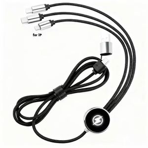 Universal Custom Glow Multi Phone Charger <b>Cable</b> Fast <b>Charging</b> Nylon <b>USB</b> 3 5 in 1 Led Light up Logo <b>Cable</b> for Promo Business Gift - Product Image 2