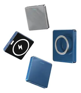 Powerbank magnetik pengisi daya Cepat portabel, powerbank 15W Qi nirkabel 10000mah untuk ponsel magnetik, laptop