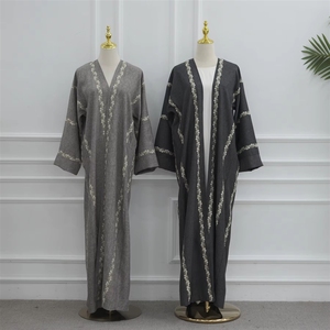 Última Moda 2026, Abaya Turca para Niña, Estilo Dubai, Kimono Musulmán para Mujer, Vestido de Lujo con Bordado Floral, Cárdigan - Product Image 6