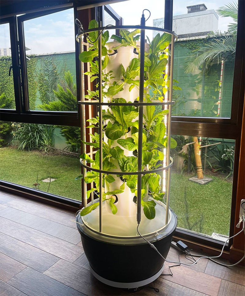 水耕栽培屋内家庭用縦型水耕栽培システムタワーガーデン栽培
